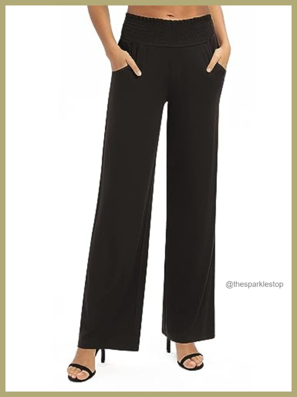 High Waist Wide Leg Palazzo Pants Stretchy Lounge Trousers